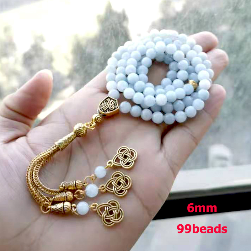 Men Accessories Hk - Tasbih Tự Nhiên Aquamarines Đá Hồi