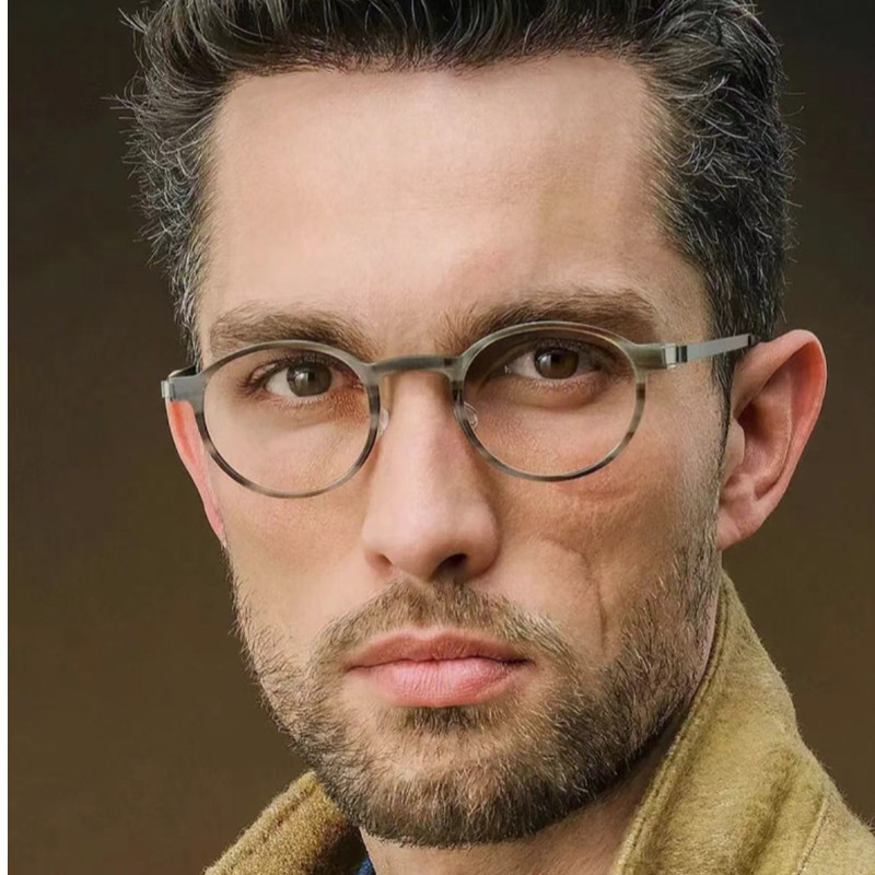 Men Accessories Hk - Buffalo Horn Titanium Glasses Frame Men