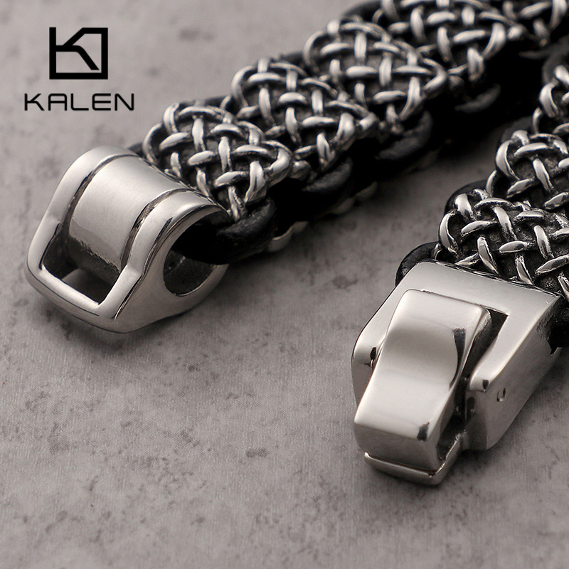 KALEN Vintage Da Liên Kết Vòng - đánh giá và giá Men Accessories Ring And Bracelet
