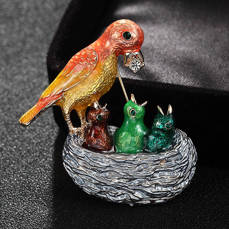 Zlxgirl Enamel Birds Brooches  - đánh giá và giá Men Accessories Bouquet