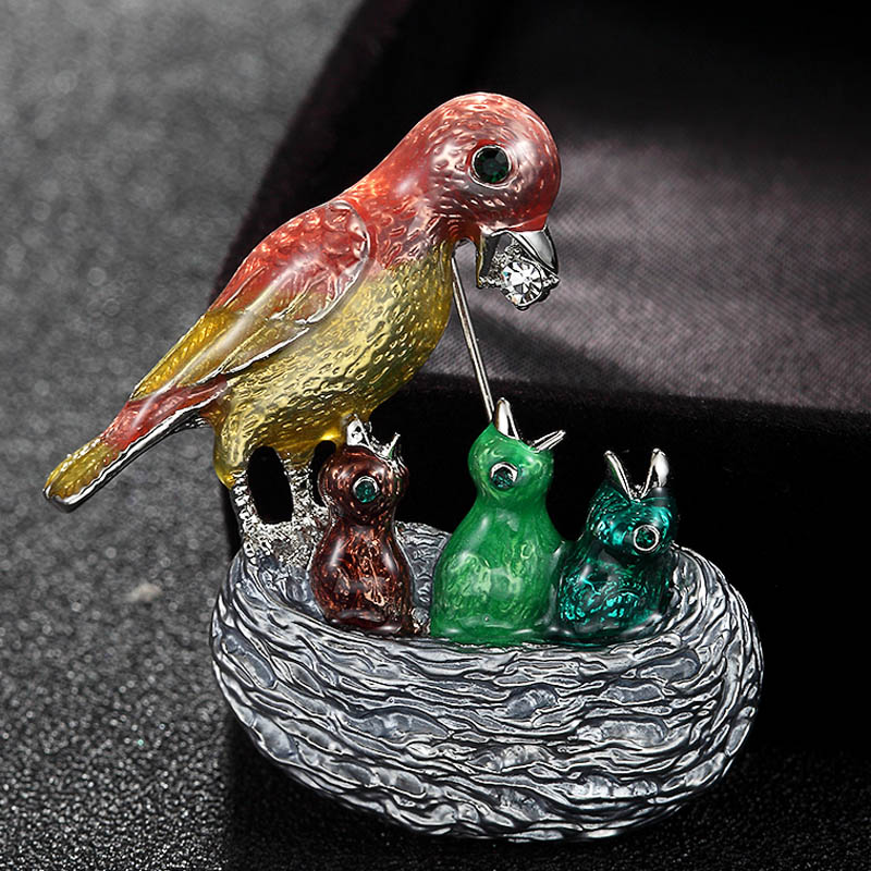 Zlxgirl Enamel Birds Brooches  - đánh giá và giá Men Accessories Bouquet
