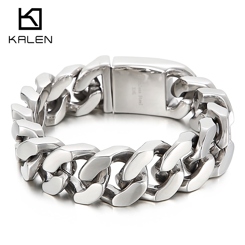 KALEN 22Cm Thép Không Gỉ Liên  - đánh giá và giá Men Accessories Ring And Bracelet