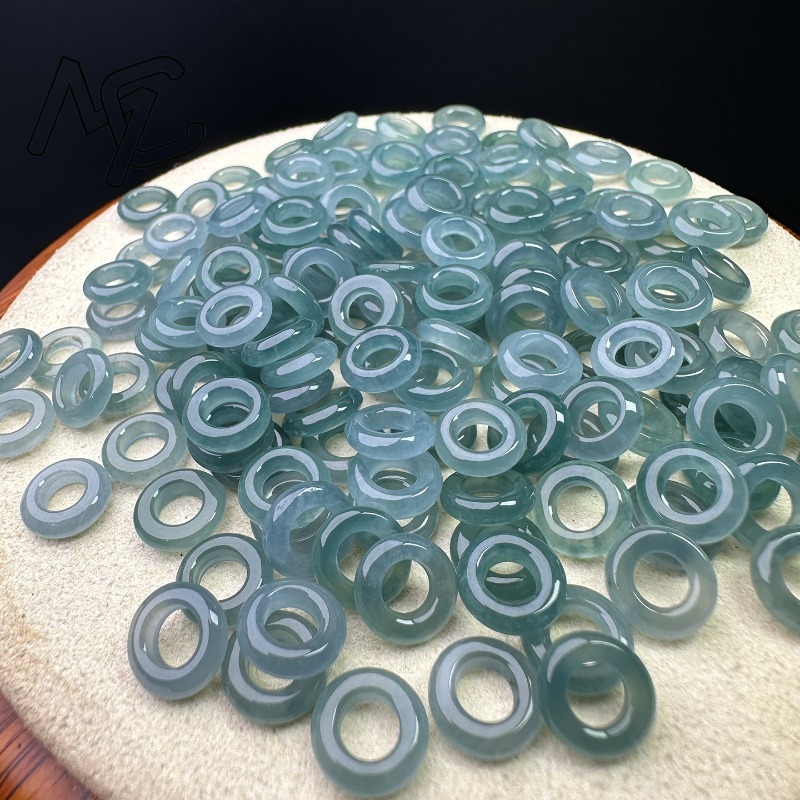 10pcs A Green Jade Blue Water  - đánh giá và giá Men Accessories Ring And Bracelet