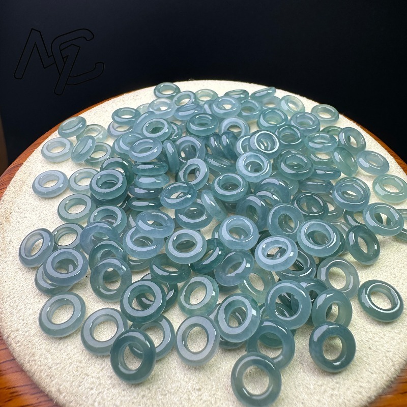 10pcs A Green Jade Blue Water  - đánh giá và giá Men Accessories Ring And Bracelet