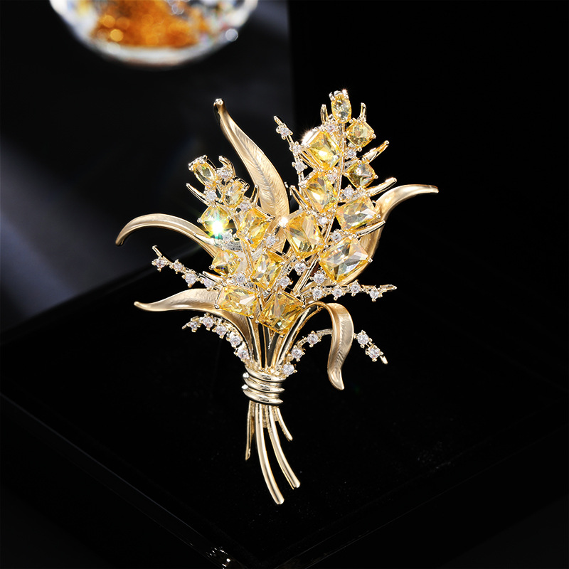 Fashion Zircon Wheat Ear Brooc - đánh giá và giá Men Accessories Bouquet