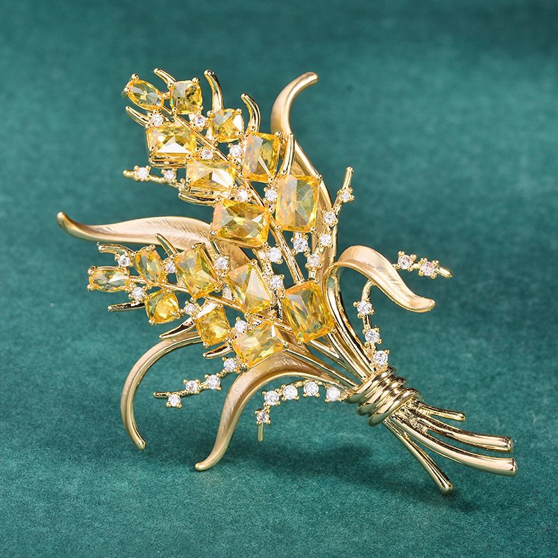 Fashion Zircon Wheat Ear Brooc - đánh giá và giá Men Accessories Bouquet